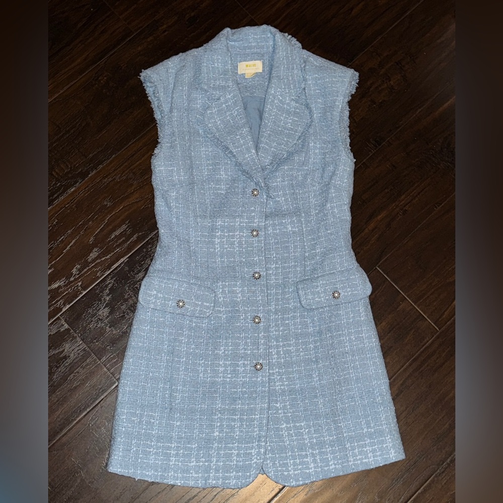 💙 NWOT! Anthropologie Maeve Tweed Mini Dress - Picture 5 of 14